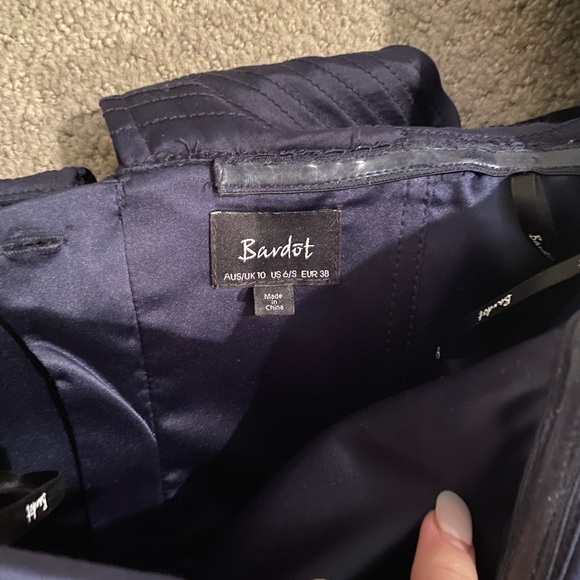 Bardot Athena Navy Blue Cocktail Dress Small - Picture 3 of 5